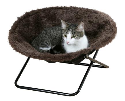 Kerbl Liegemulde Sharon, ø 50 cm - Katzenbett und Liegestuhl, weicher Plüschbezug, gemütlicher Müldenplatz